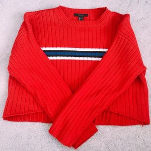Striped Red Sweater Ribbed